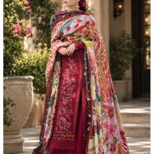 Hussain Rehar — Bloom Luxury Lawn 3-Piece Cross-Stitch Embroidered Suit