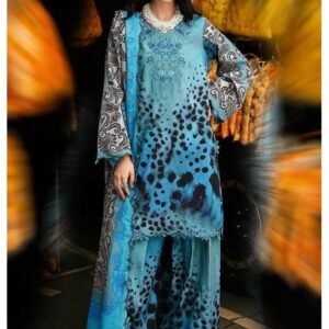 Charizma — Combination 3-Piece Embroidered Turquoise & Black Suit