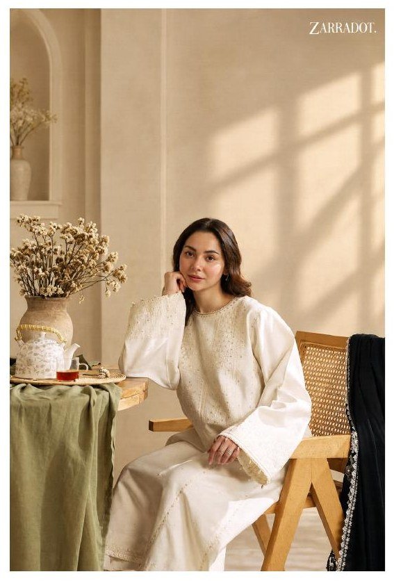 Coco by Zara Shahjahan — Embroidered Dhanak 3-Piece Unstitched Suit - Image 2