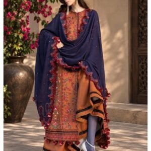 Hussain Rehar — Kamal Luxury Embroidered Karandi 3-Piece Unstitched Suit